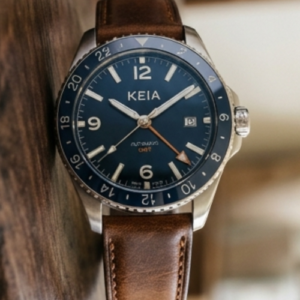 KEIA Navigator GMT Automatic in Midnight Blue & Heritage Brown